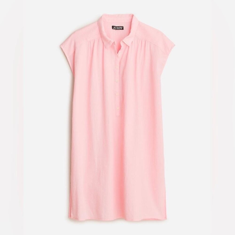 J. Crew 2023 XXS Cap Sleeve Tunic Cover Up Soft Gauze Pink BP205